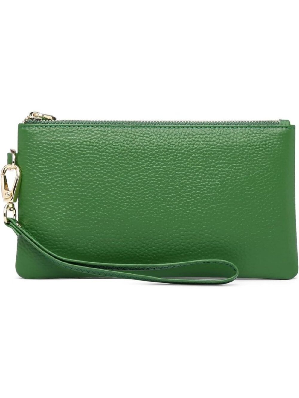 Slim Leather RFID Blocking Wristlet Clutch Wallet Pouch for Women - Green